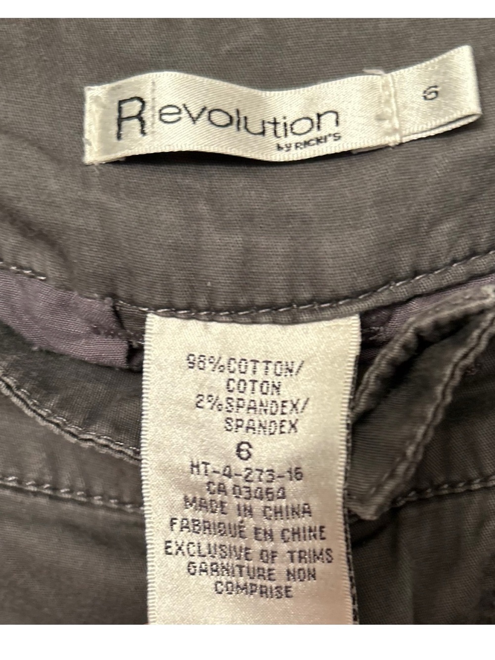 RICKIS Revolution Grey Wide Leg Cargo Stretch Utility Pants Sz 6 Pockets Y2K - Picture 9 of 16